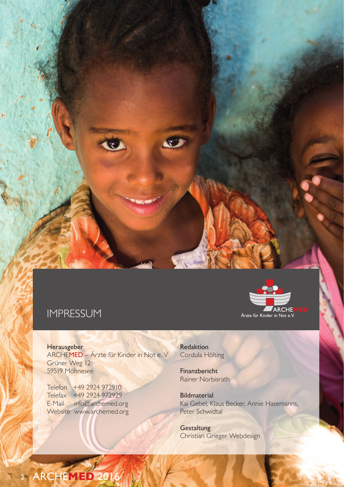 Vorschau ARCHEMED – Ärzte für Kinder in Not e.V. - Jahresbericht 2016 Seite 2