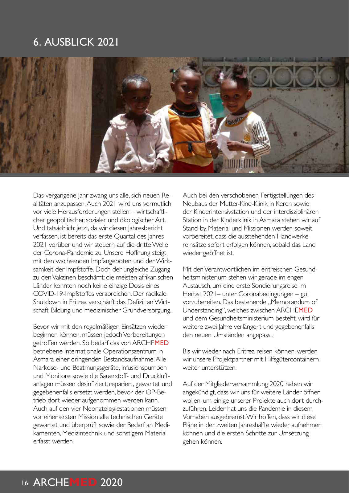 Vorschau ARCHEMED – Ärzte für Kinder in Not e.V. - Jahresbericht 2020 Seite 16